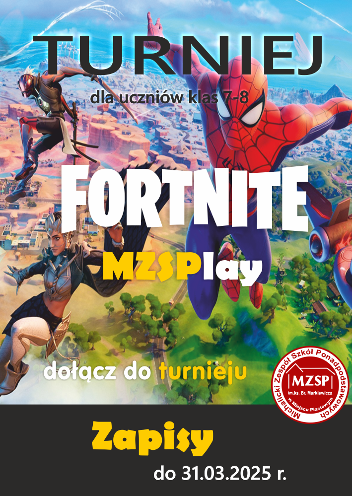 Turniej Fortnite Battle Royale 2025 dla uczniów szkół podstawowych.